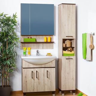 Зеркальный шкаф Бриклаер Техас 4620750416058 75 см кантри/венге